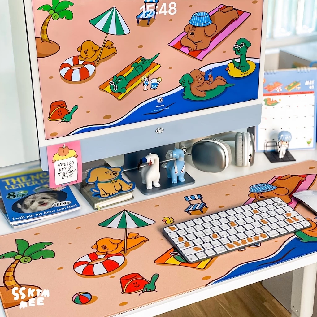 Big desk mat แผ่นปูโต๊ะ รองเม้าส์ 30x80 cm. ไซส์ใหญ่ *ไม่มี Wallpaper* - Image 6